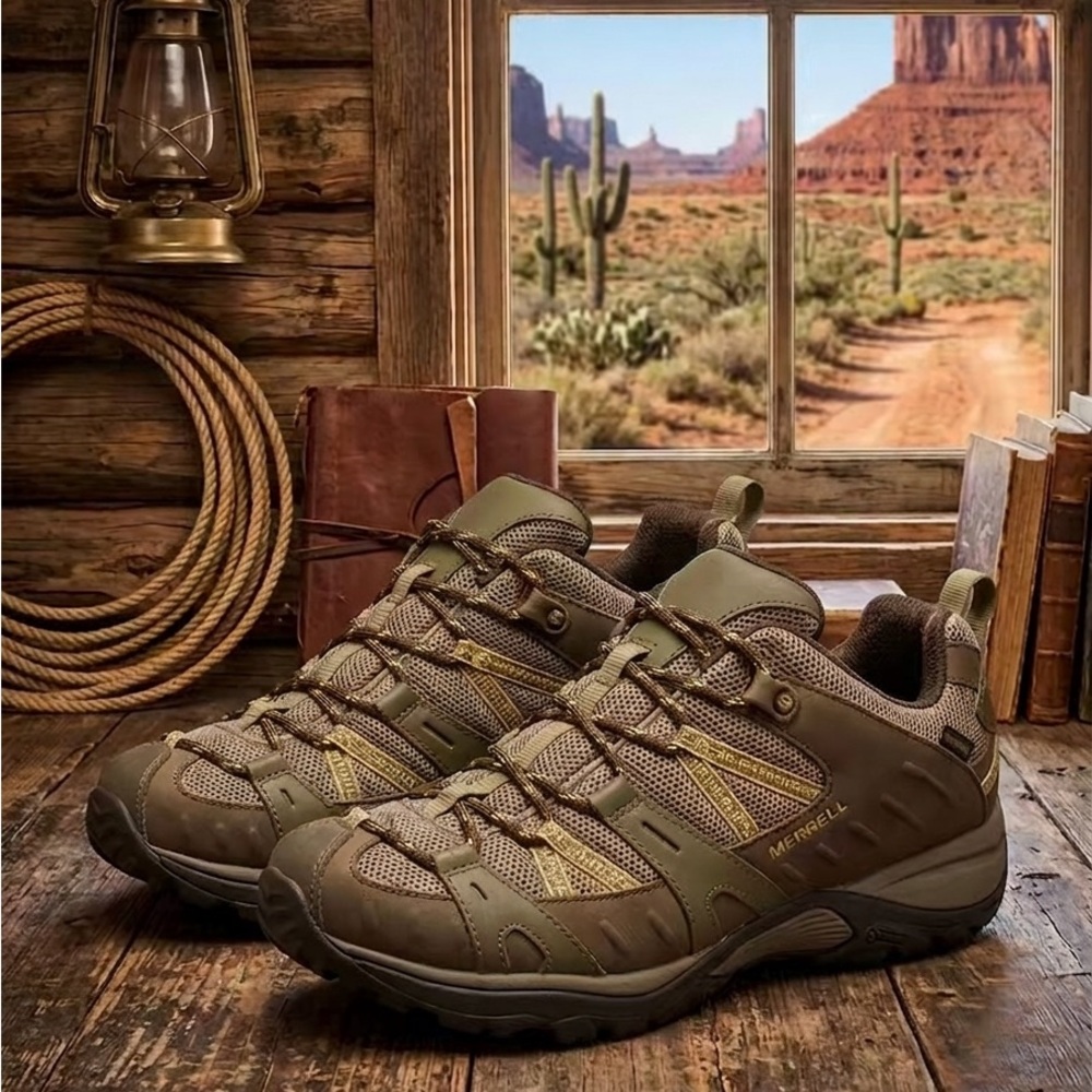 Merrell Olive Brown Men's Trail Running Shoes